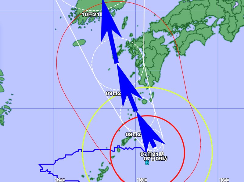 気象庁2023台風6号の予報