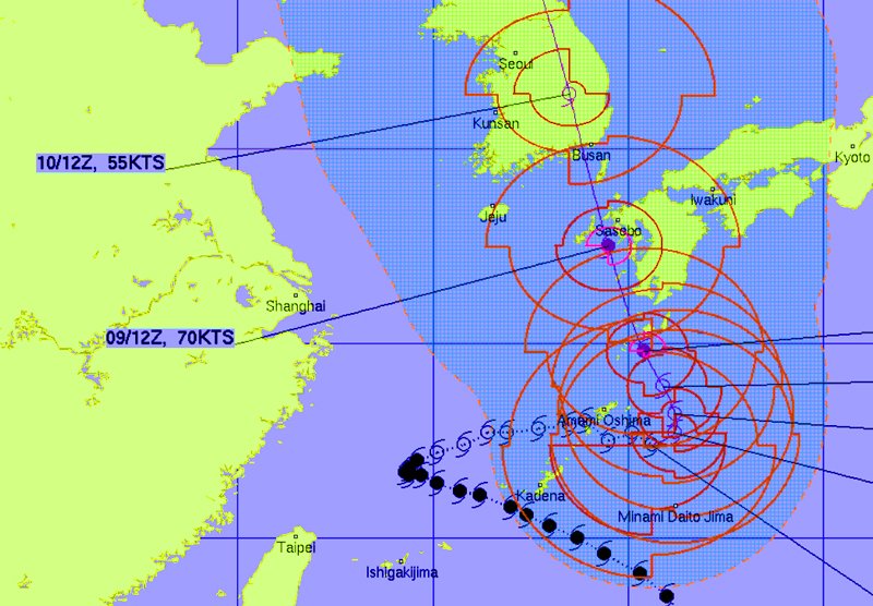 米軍JTWC台風6号の進路予想
